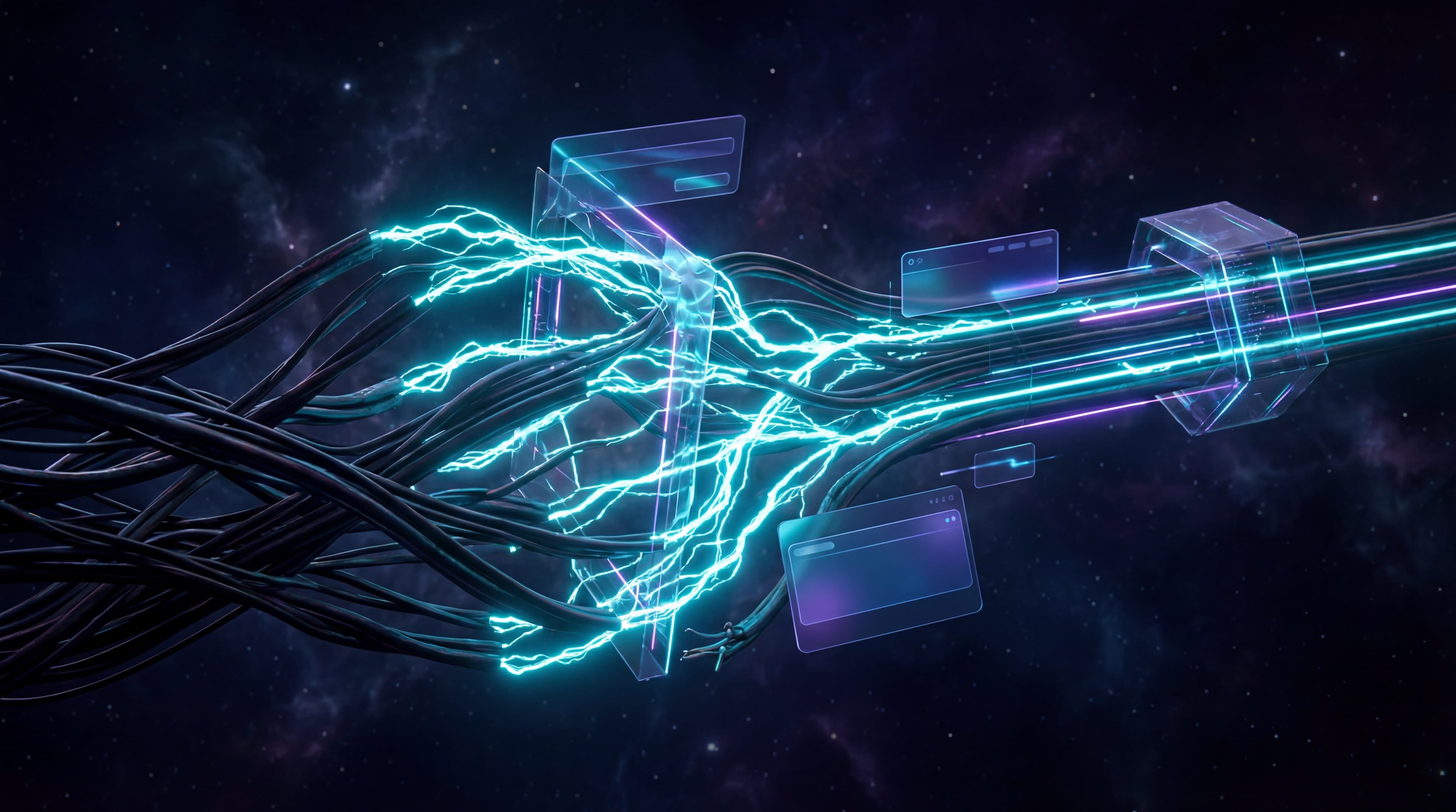 Electric cyan data flow